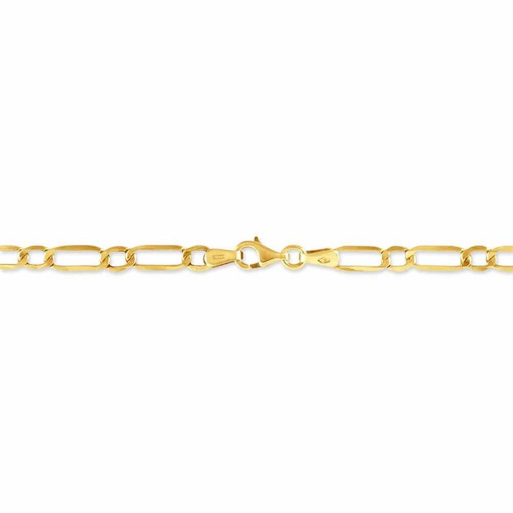 Bracelet Or Jaune Maille Altern&eacute;e 1/3 - Bracelets cha&icirc;ne Femme | Histoire d&rsquo;Or