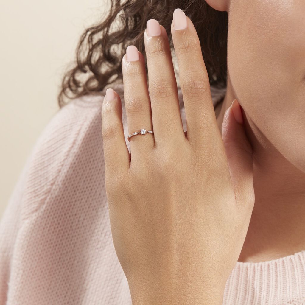 Bague Solitaire Eloize Or Rose Diamant - Bagues solitaires Femme | Histoire d’Or