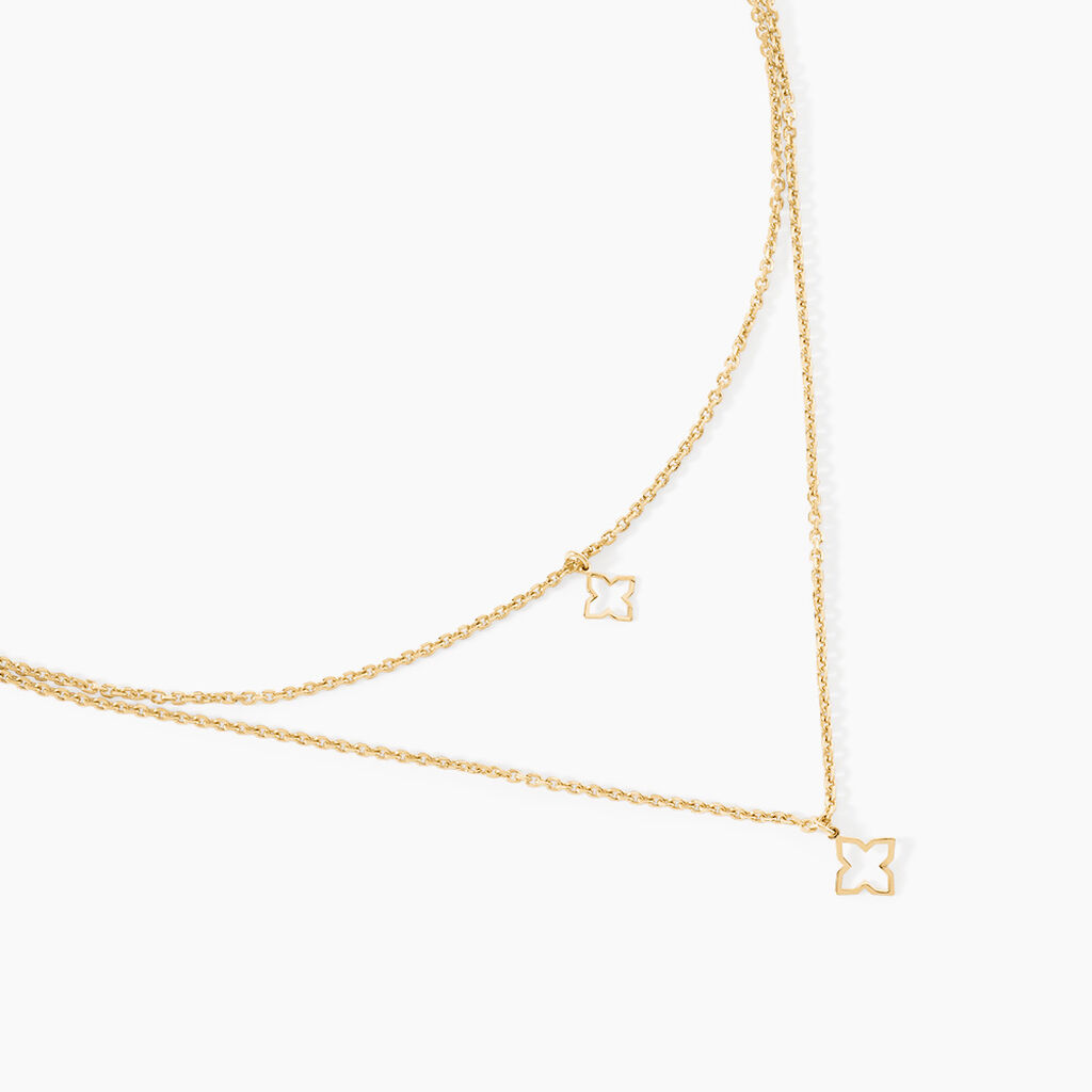 Collier Narendra Argent Dor&eacute; A L'Or 750/1000 - Colliers doubles et triples cha&icirc;nes Femme | Histoire d&rsquo;Or