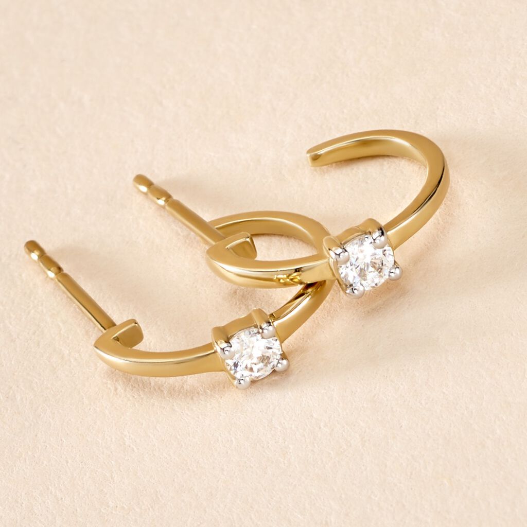 Cr&eacute;oles Or Jaune Bedelia Oxyde - Boucles d'oreilles cr&eacute;oles Femme | Histoire d&rsquo;Or