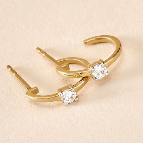 Cr&eacute;oles Or Jaune Bedelia Oxyde - Boucles d'oreilles cr&eacute;oles Femme | Histoire d&rsquo;Or