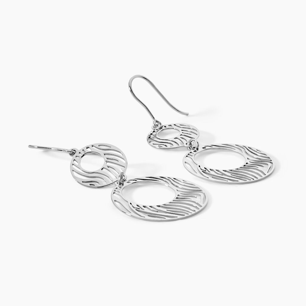 Boucles D'oreilles Pendantes Africa Argent Blanc - Boucles d'oreilles fantaisie Femme | Histoire d&rsquo;Or