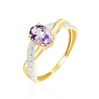 Bague Candice Or Jaune Amethyste