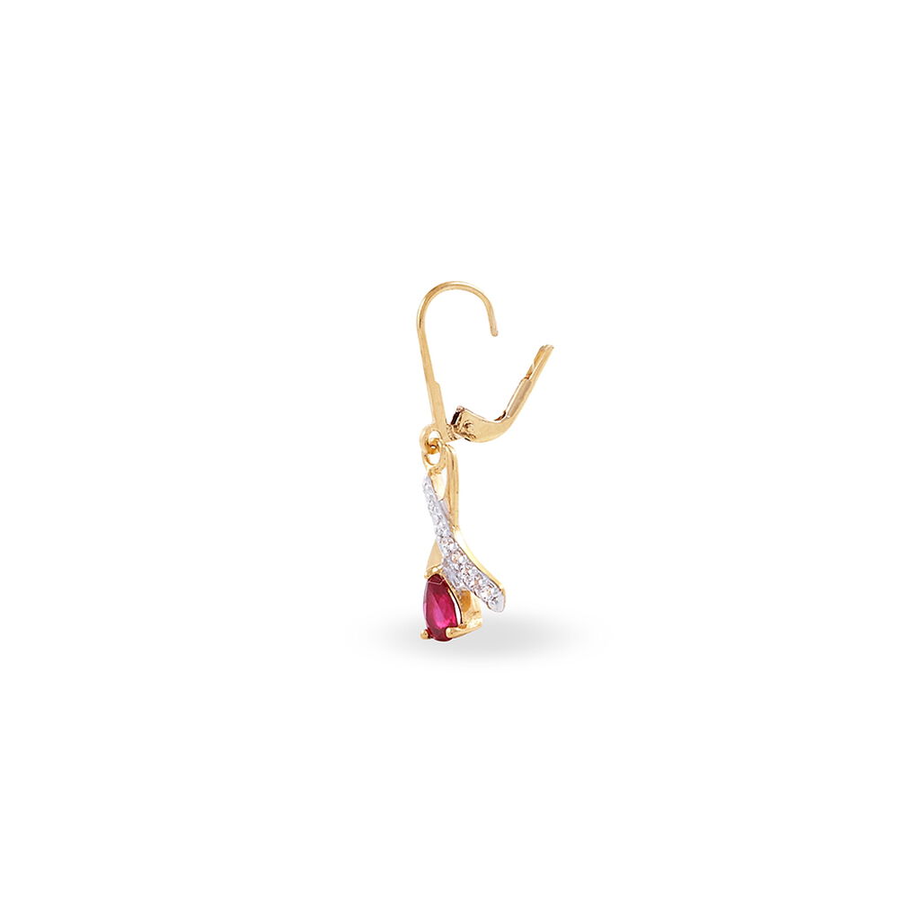 Boucles D'oreilles Pendantes Dyanah Plaque Or Jaune Oxyde De Zirconium - Boucles d'oreilles fantaisie Femme | Histoire d’Or