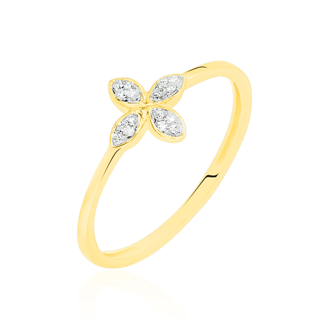 Bague Raskia Or Jaune Diamant - Bagues avec pierre Femme | Histoire d&rsquo;Or