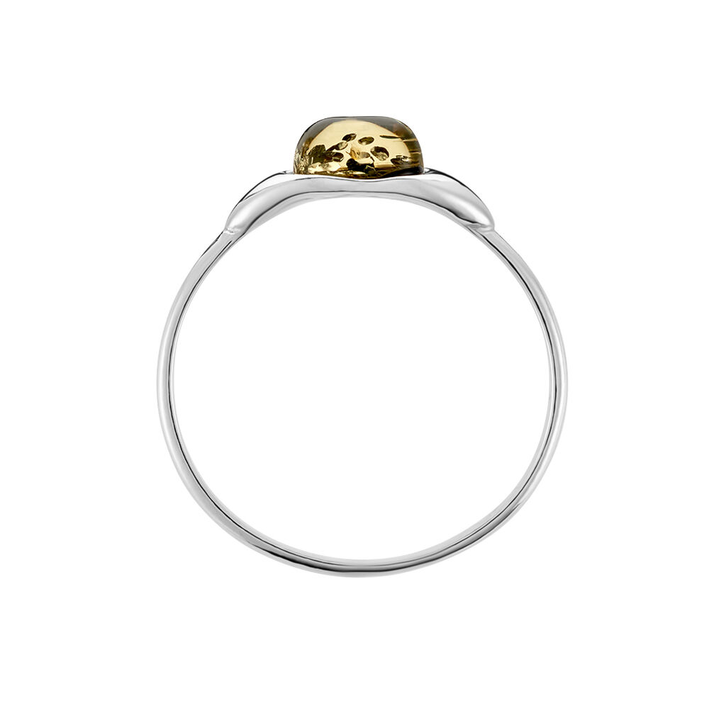 Bague Marquita Argent Blanc Ambre - Bagues solitaires Femme | Histoire d&rsquo;Or