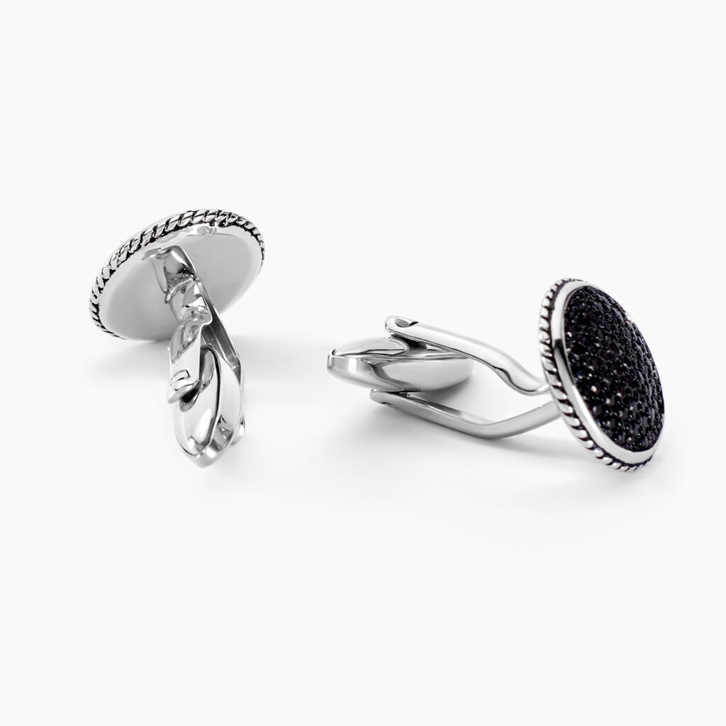Boutons De Manchettes Bellagio Acier Bicolore - Boutons de manchette Homme | Histoire d’Or