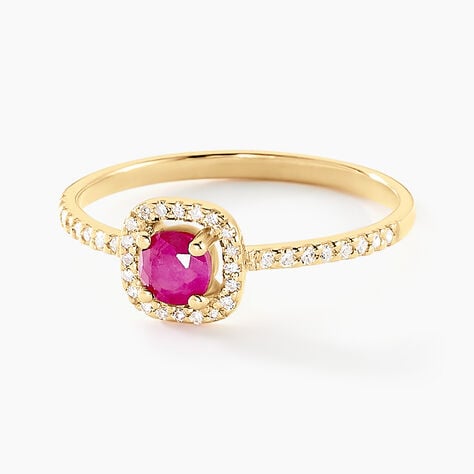 Bague Cosimo Or Jaune Rubis Diamant - Bagues solitaires Femme | Histoire d&rsquo;Or