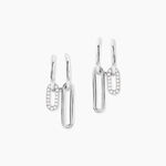 Cr&eacute;oles Maurine Argent Blanc Oxyde De Zirconium - Boucles d'oreilles cr&eacute;oles Femme | Histoire d&rsquo;Or