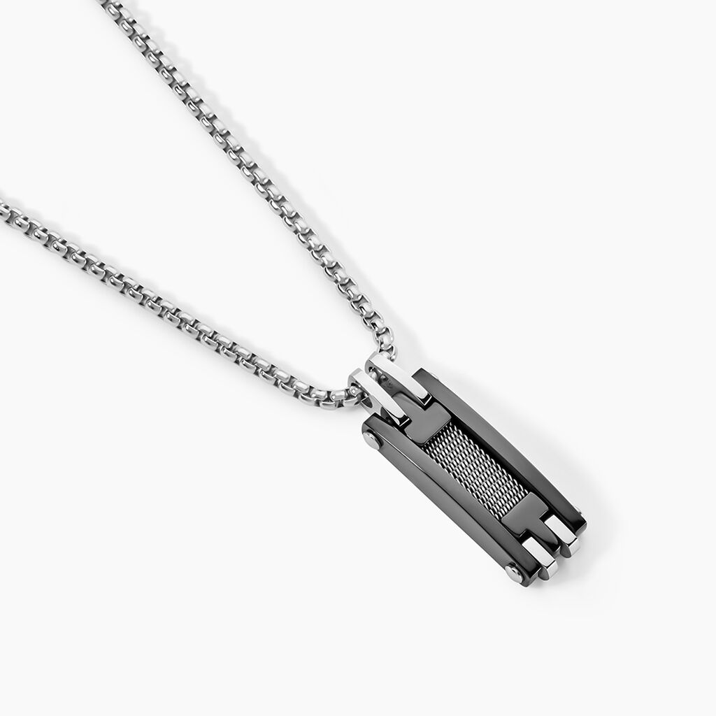 Collier Jourdan Acier - Bijoux sans pierre Homme | Histoire d&rsquo;Or