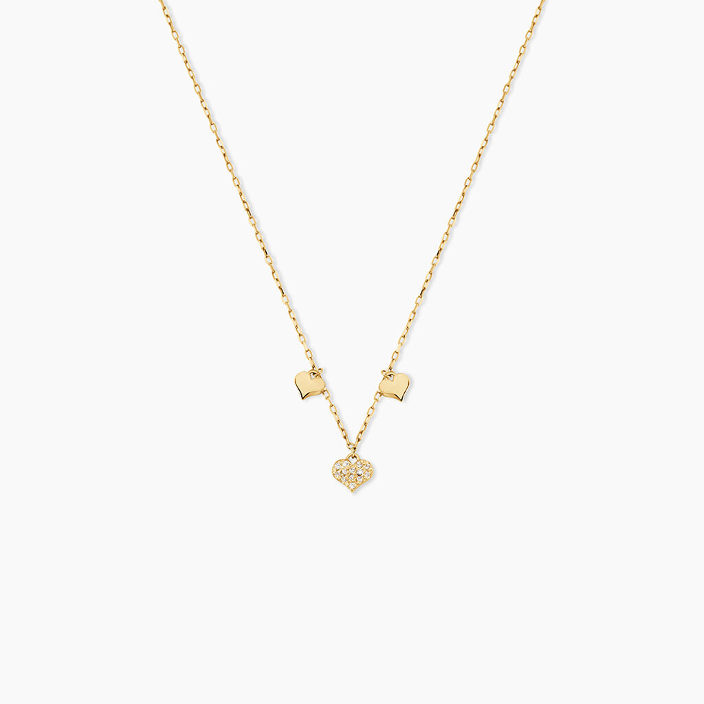 Collier Cheri Or Jaune Oxyde De Zirconium - Colliers Femme | Histoire d&rsquo;Or