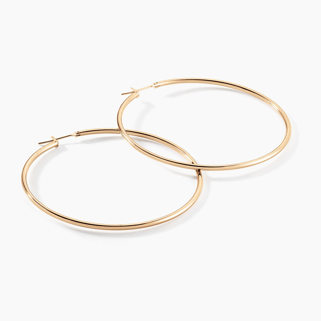 Cr&eacute;oles Ada Lisse Plaqu&eacute; Or Jaune - Boucles d'oreilles cr&eacute;oles Femme | Histoire d&rsquo;Or