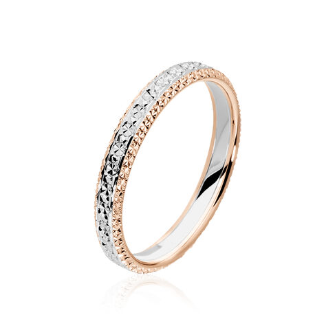Alliance Multi Facettes Diamantee Demi Jonc Classique Or Bicolore - Alliances Femme | Histoire d’Or