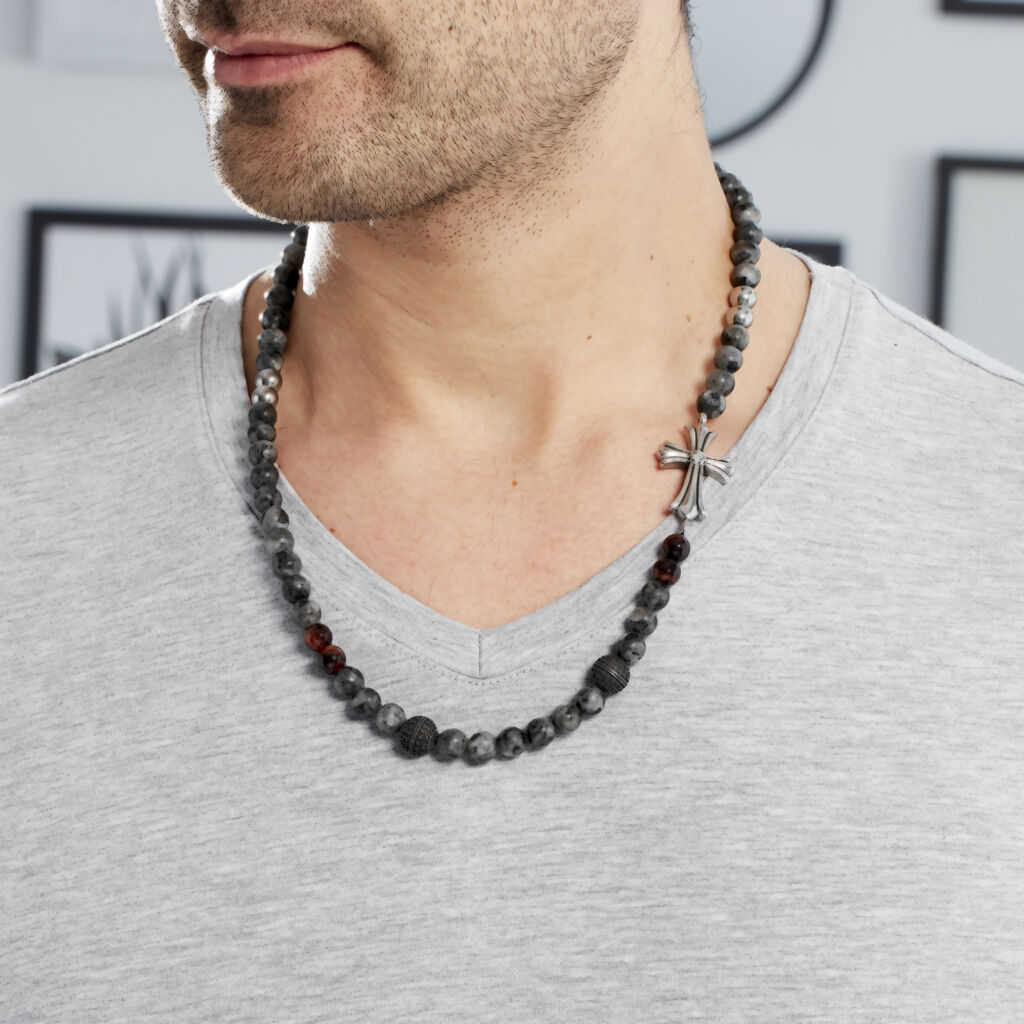 Collier Palome Acier Gris - Colliers Croix Homme | Histoire d’Or
