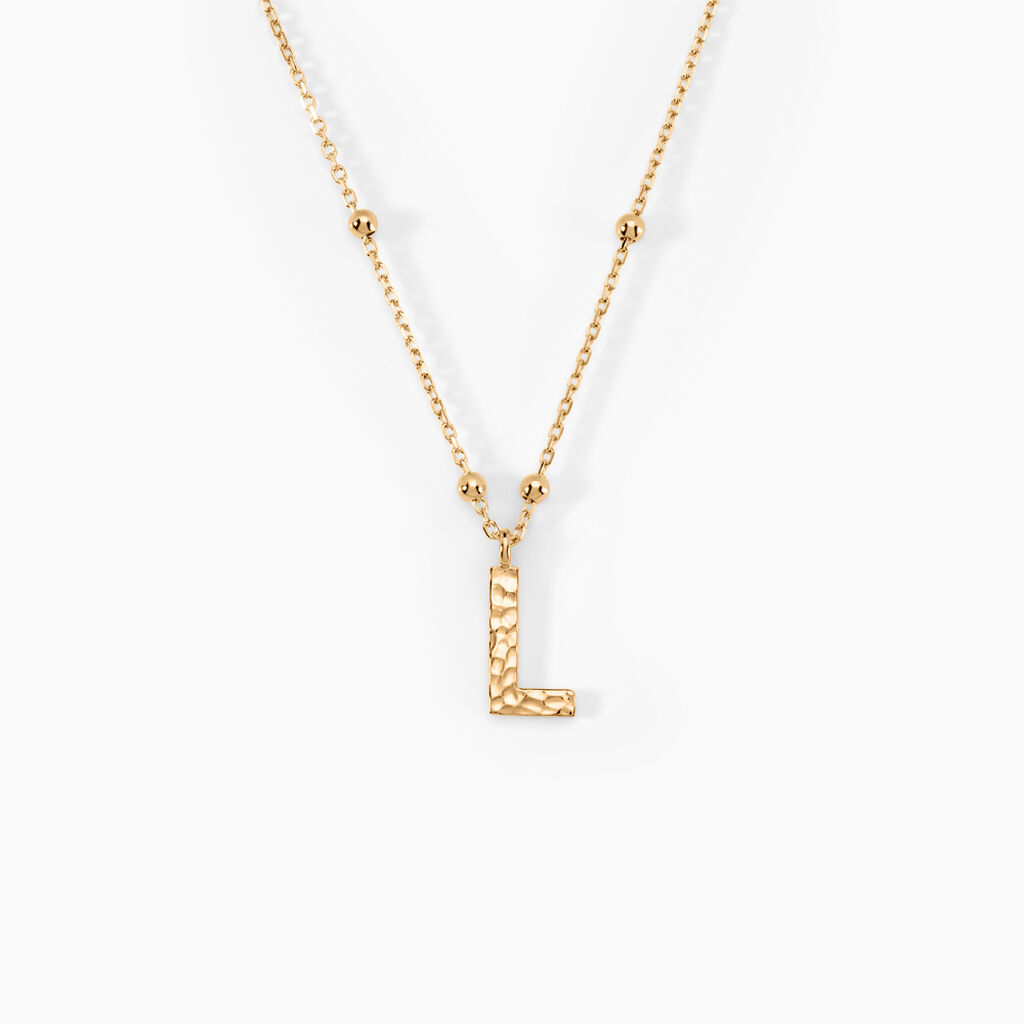 Collier Plaqu&eacute; Or Jaune Lettra - Colliers fantaisie Femme | Histoire d&rsquo;Or