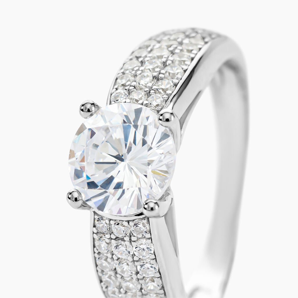 Bague Marilyn Argent Blanc Oxyde De Zirconium - Bagues solitaires Femme | Histoire d&rsquo;Or