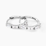 Cr&eacute;oles Taranis Or Blanc Diamant Synth&eacute;tique - Boucles d'oreilles cr&eacute;oles Femme | Histoire d&rsquo;Or