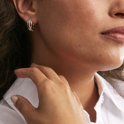 Créoles Roseann Argent Blanc Oxyde De Zirconium - Boucles d'oreilles créoles Femme | Histoire d’Or