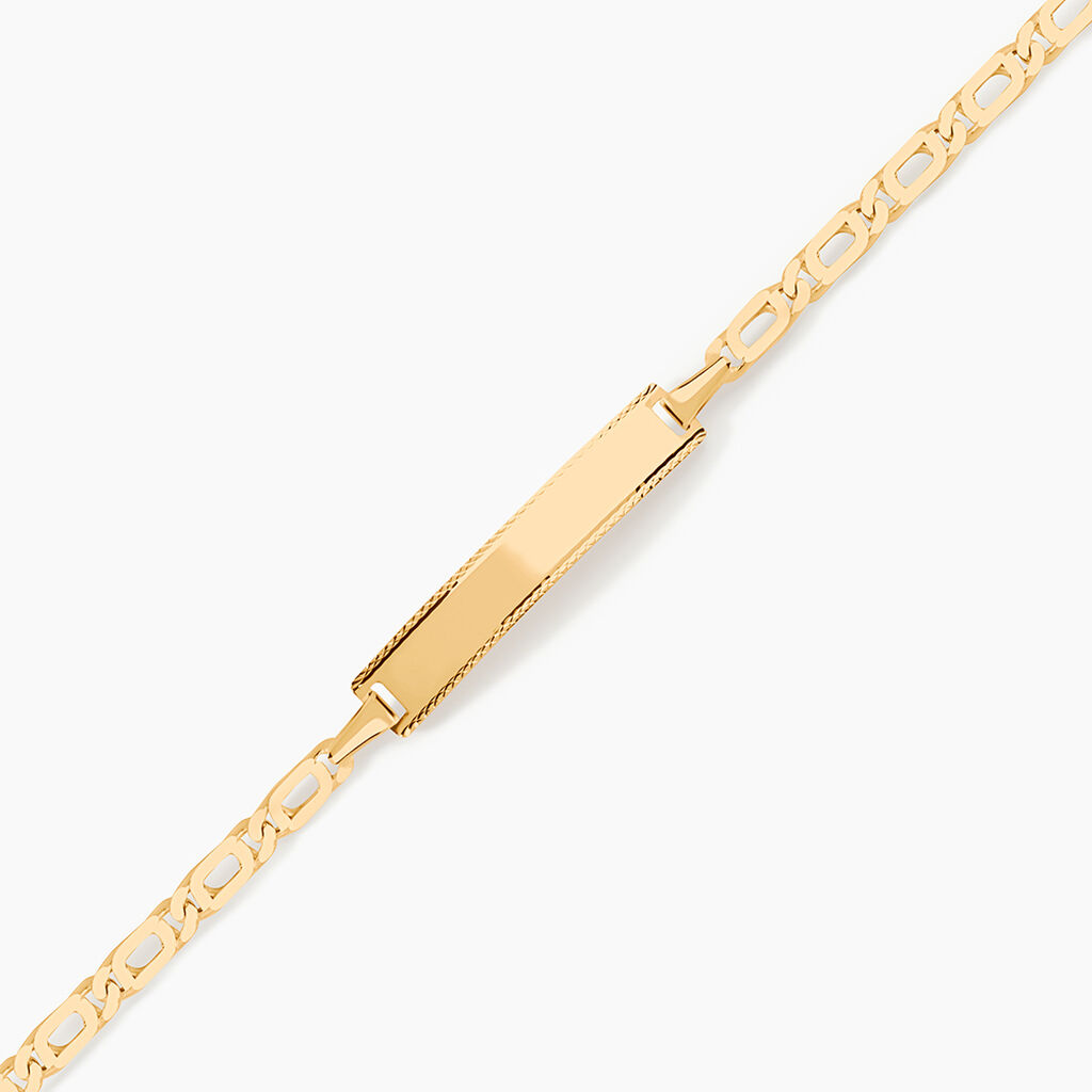 Bracelet Identit&eacute; Fanelia Maille Marine Or Jaune - Bracelets Communion Enfant | Histoire d&rsquo;Or