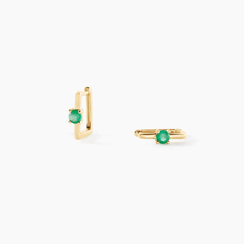 Créoles Harmonie Or Jaune Emeraude - Boucles d'oreilles créoles Femme | Histoire d’Or