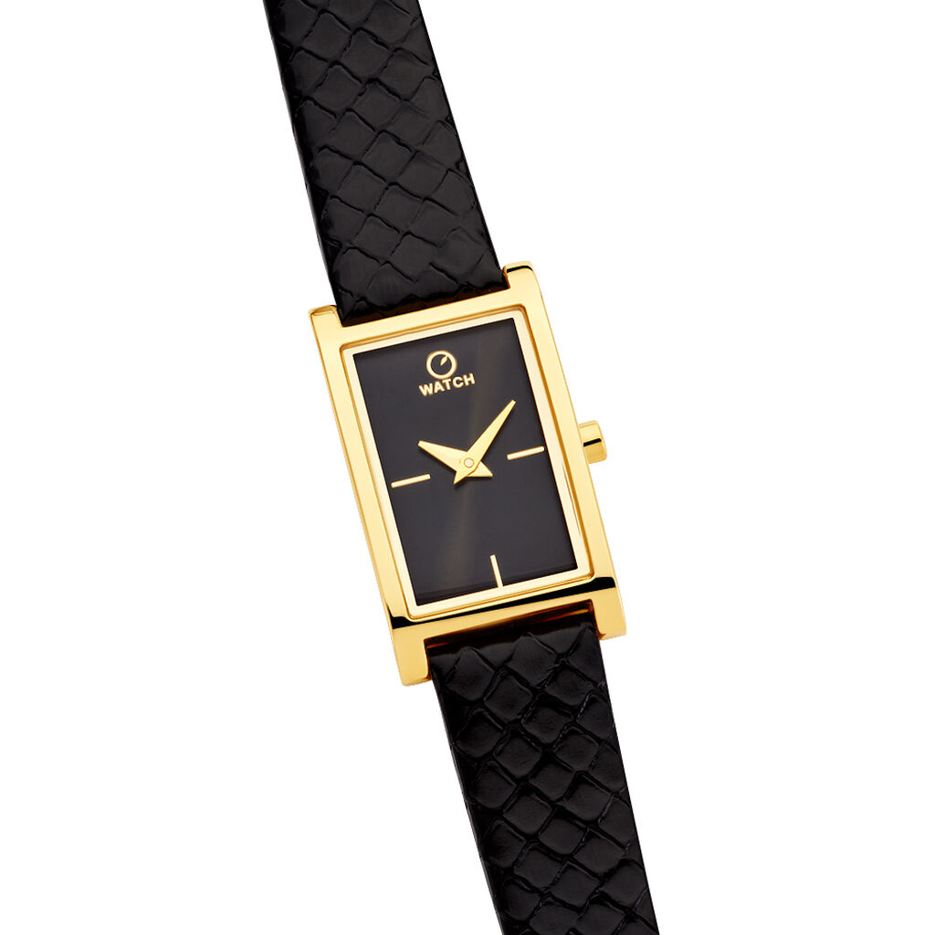 Montre O Watch Oblong Noir - Montres Femme | Histoire d’Or