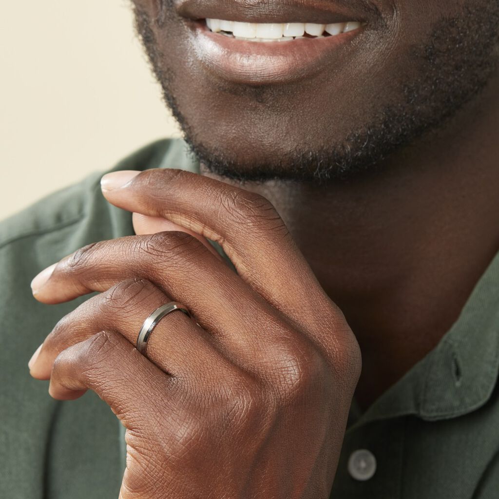 Alliance Hevan Demi Jonc Palladium Blanc - Alliances Homme | Histoire d’Or