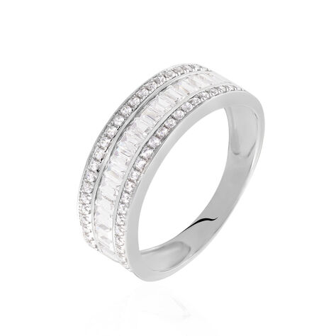 Bague Agathon Or Blanc Oxyde De Zirconium - Bagues avec pierre Femme | Histoire d’Or