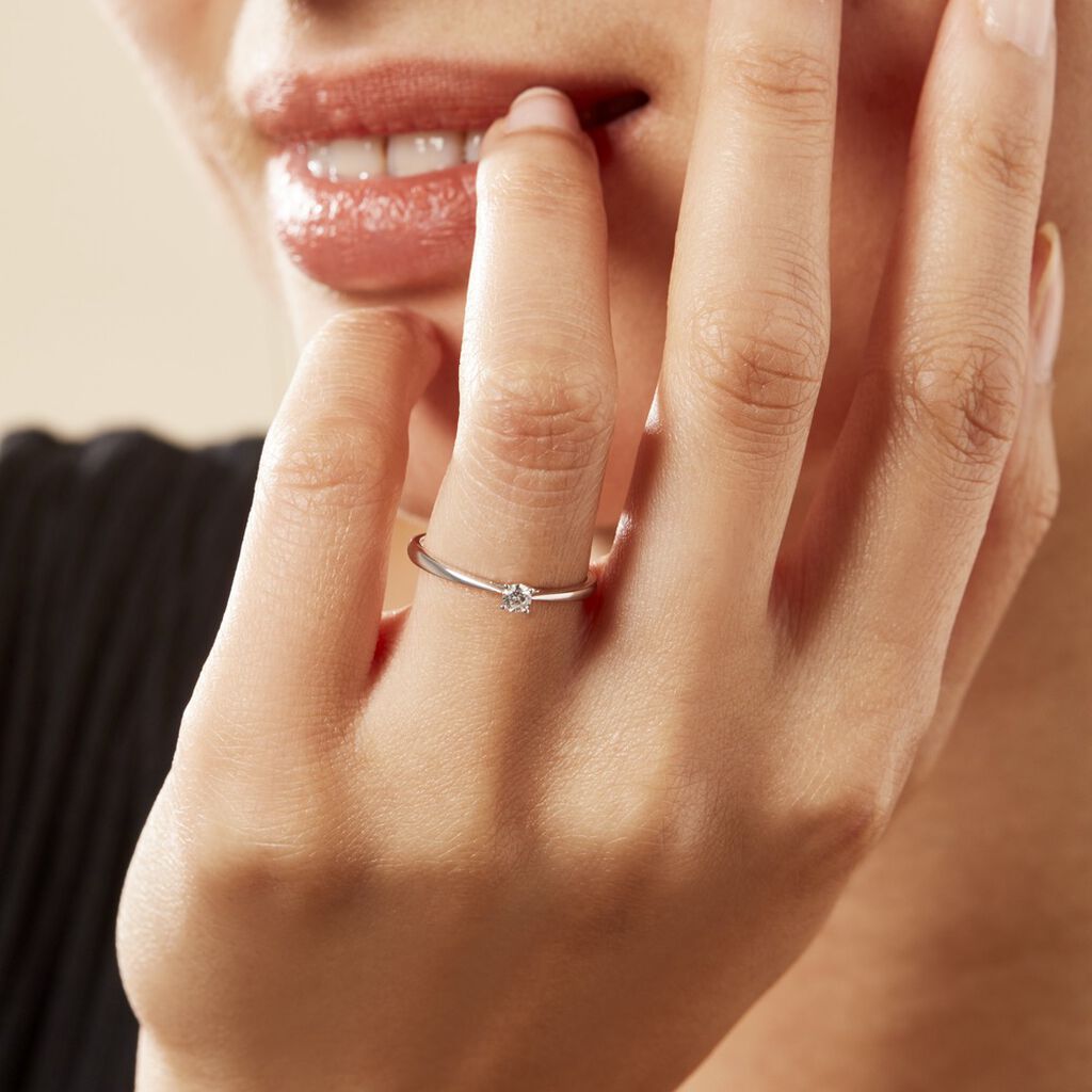Bague Solitaire Aphrodite Or Blanc Diamant - Bagues solitaires Femme | Histoire d’Or