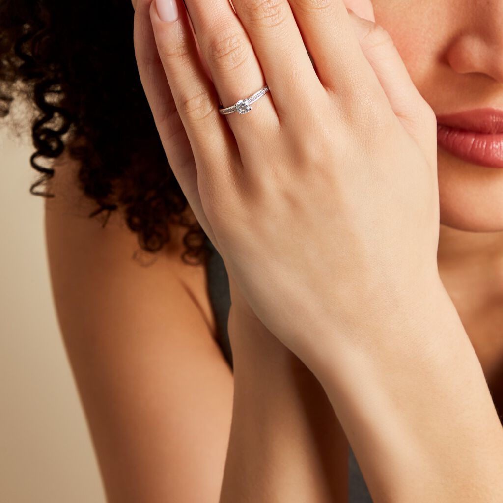 Bague Harem Or Blanc Oxyde - Bagues avec pierre Femme | Histoire d’Or