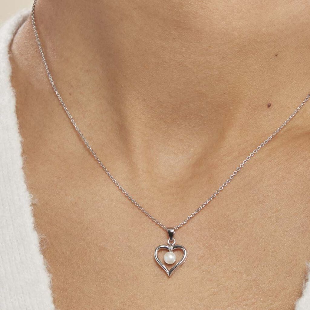 Collier Ainhoa Maille Forçat Argent Blanc Perle De Culture - Colliers fantaisie Femme | Histoire d’Or