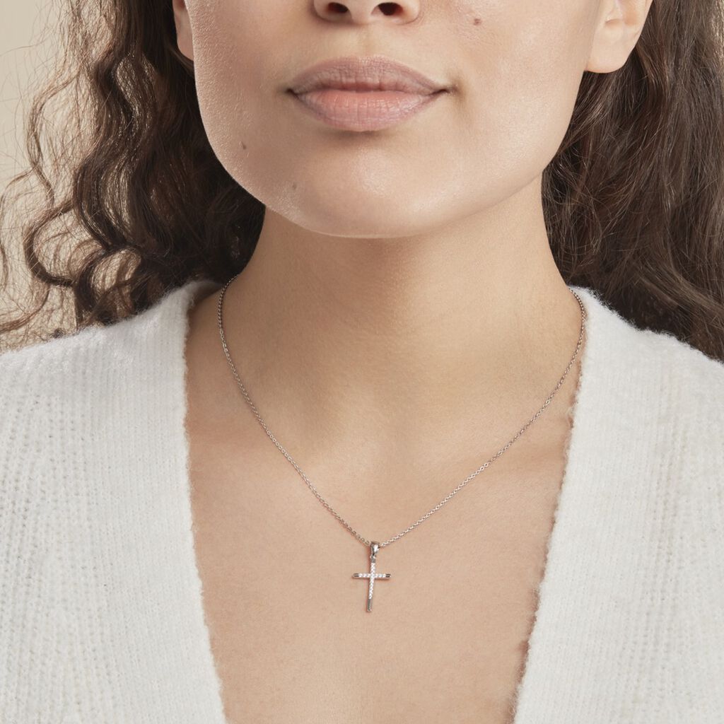 Collier Chirsta Argent Blanc Oxyde De Zirconium - Colliers fantaisie Femme | Histoire d’Or