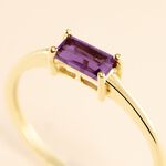 Bague Nottingham Or Jaune Am&eacute;thyste - Bagues solitaires Femme | Histoire d&rsquo;Or