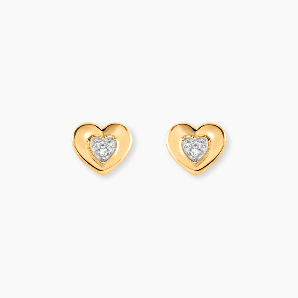 Boucles D'Oreilles Puces Elsdon Or Jaune Diamant - Clous d'oreilles Femme | Histoire d&rsquo;Or