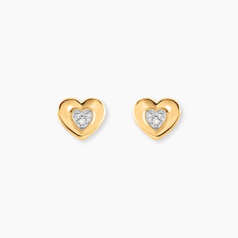 Boucles D'Oreilles Puces Elsdon Or Jaune Diamant - Clous d'oreilles Femme | Histoire d&rsquo;Or