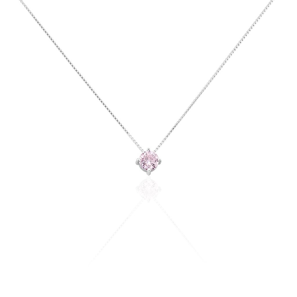Collier Solitaire Argent Blanc Rio Santa Teresa Oxyde De Zirconium - Colliers fantaisie Femme | Histoire d’Or