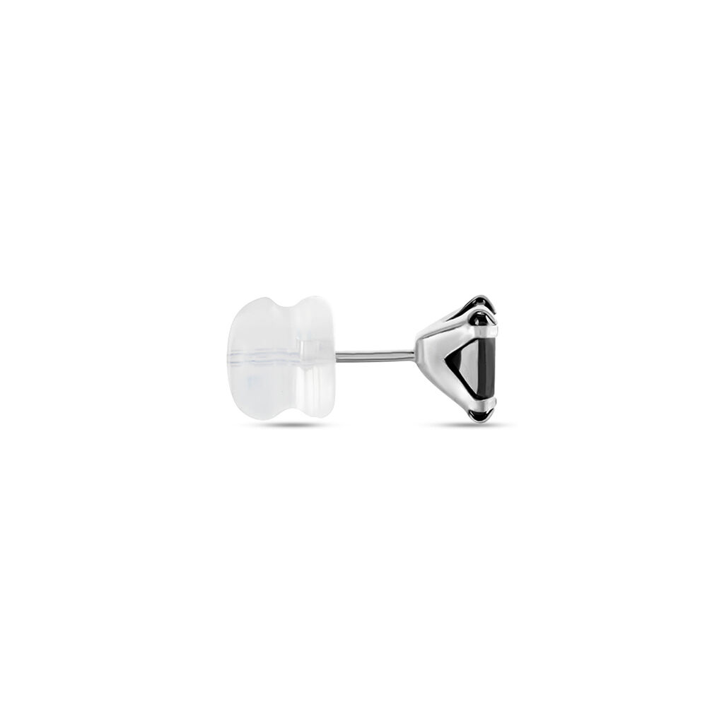Boucle D'oreille Puce Unitaire Unitaire Or Blanc Oxyde - Clous d'oreilles Famille | Histoire d’Or