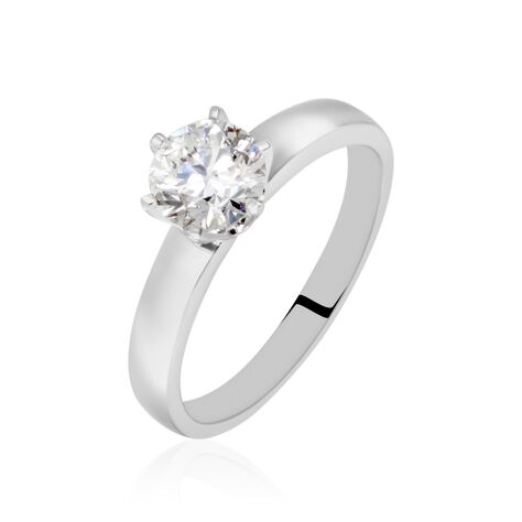 Bague Solitaire Natalia Or Blanc Diamant Synthetique - Bagues solitaires Femme | Histoire d’Or