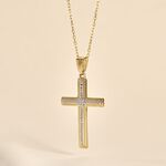 Pendentif Benny Croix Ciselee Or Bicolore - Pendentifs Communion Femme | Histoire d&rsquo;Or