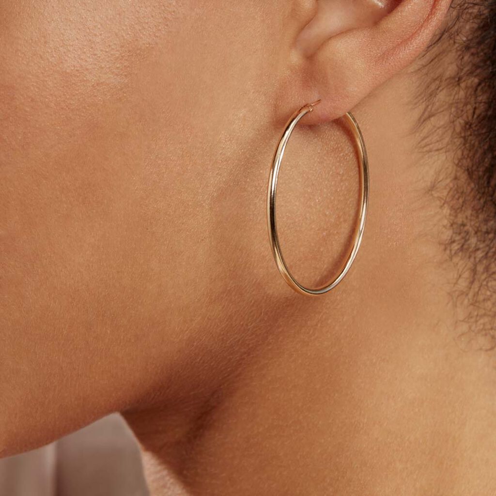 Créoles Ada Lisse Plaqué Or Jaune - Boucles d'oreilles créoles Femme | Histoire d’Or