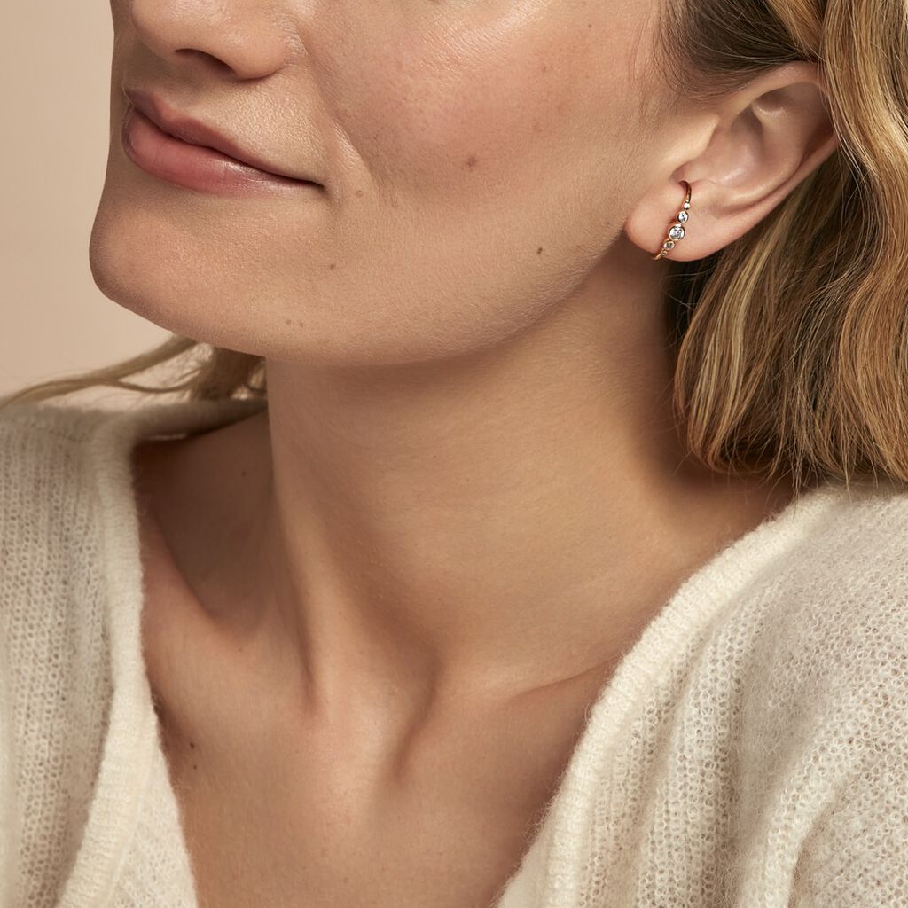 Bijou D'oreille Unitaire Anastasia Plaqué Or Jaune Oxyde De Zirconium - Boucles d'oreilles fantaisie Femme | Histoire d’Or