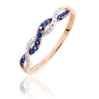 Bague Sofia Or Rose Saphir Et Diamant