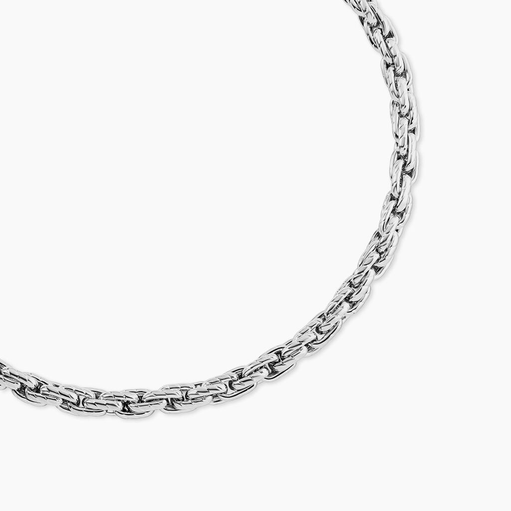 Collier M&eacute;tal Acier Blanc - Bijoux sans pierre Homme | Histoire d&rsquo;Or