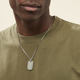 Collier Quadrillage Acier Blanc - Colliers fantaisie Homme | Histoire d’Or