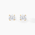 Boucles D'oreilles Puces Eddie Or Jaune Oxyde De Zirconium - Clous d'oreilles Femme | Histoire d&rsquo;Or