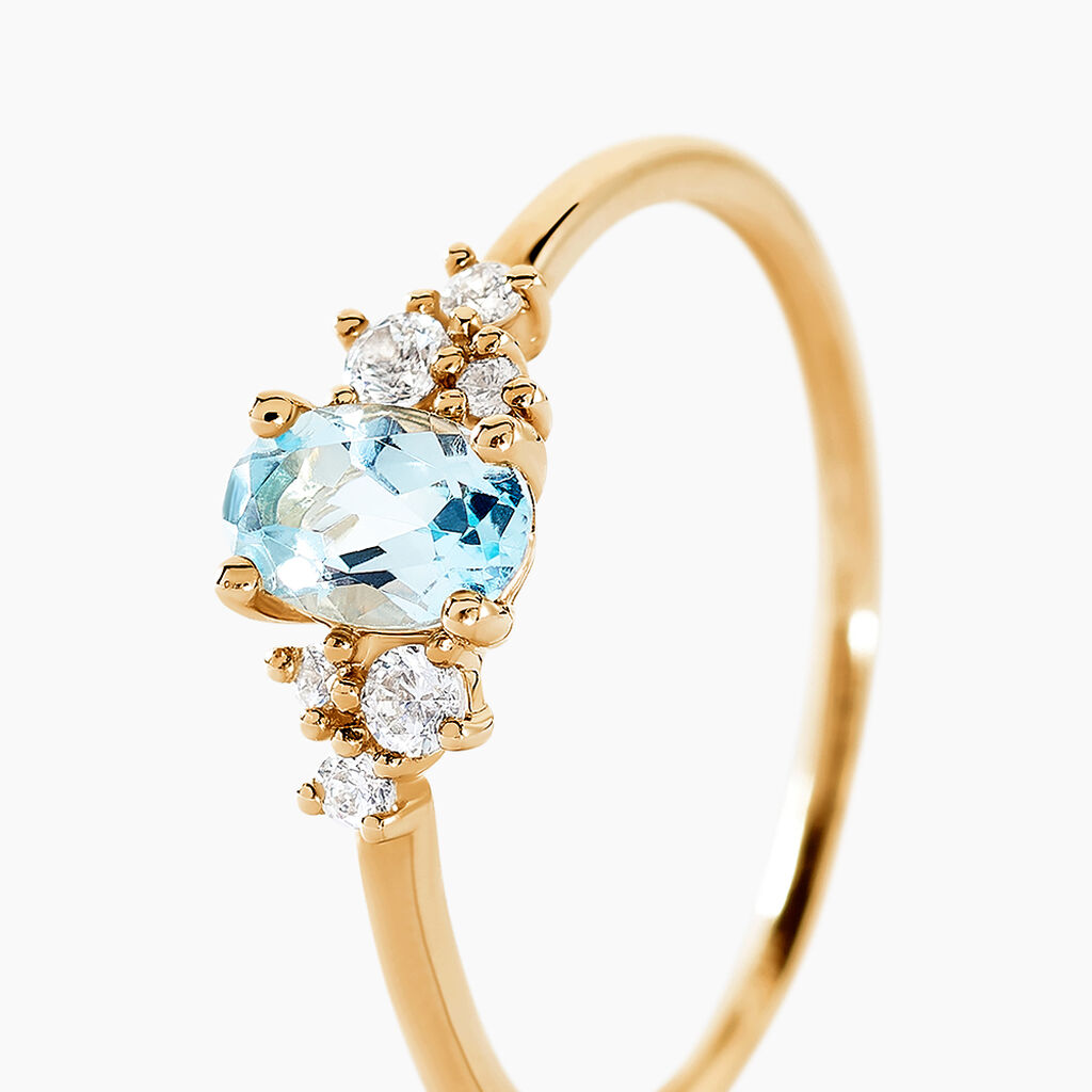 Bague Pansy Or Jaune Topaze Oxyde De Zirconium - Bagues solitaires Femme | Histoire d’Or