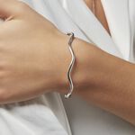 Bracelet Jonc Jennie Ondule Or Blanc - Bracelets joncs Femme | Histoire d&rsquo;Or