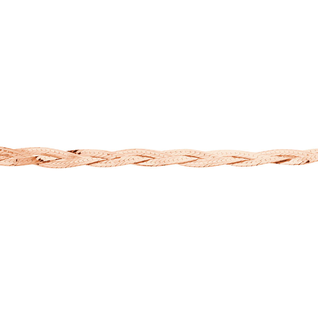 Bracelet Jasmin Tresse Or Rose - Bracelets cha&icirc;ne Femme | Histoire d&rsquo;Or