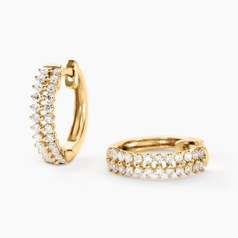Créoles Epiphany Or Jaune Diamant Synthétique - Boucles d'oreilles créoles Femme | Histoire d’Or