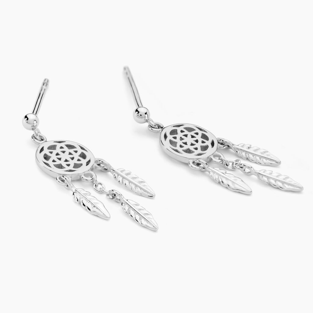 Boucles D'oreilles Pendantes Oniria Argent Blanc - Boucles d'oreilles fantaisie Femme | Histoire d’Or