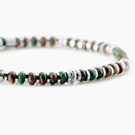 Bracelet Jourdan Acier Blanc Jaspe Africain - Bracelets Homme | Histoire d&rsquo;Or